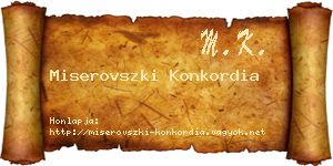 Miserovszki Konkordia névjegykártya